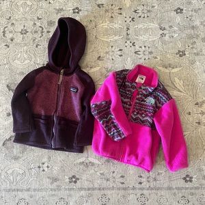 Baby girls Patagonia + North face jack bundle
